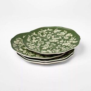 4pc 8.5" Melamine Green Floral Salad Plates - Threshold Studio McGee, Target‎